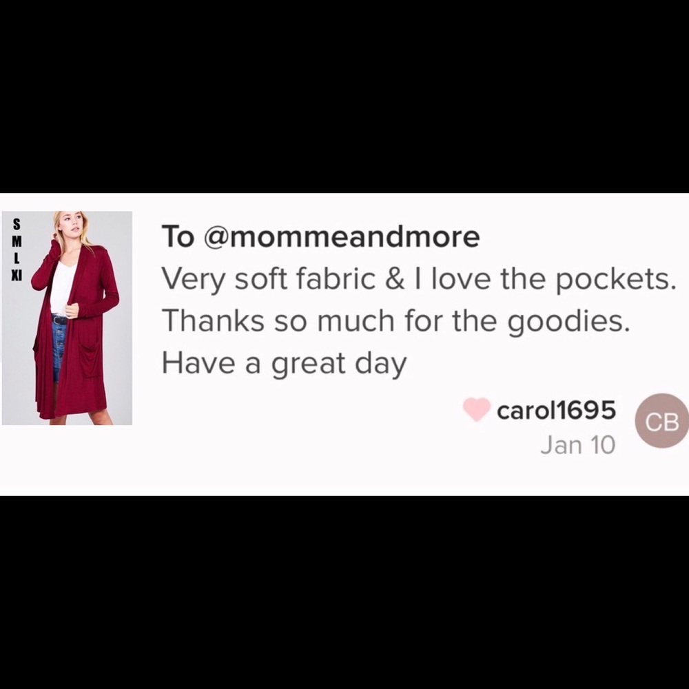 Small NEW Womens Maroon Pocket Cardigan Long Duster - Picture 3 of 4